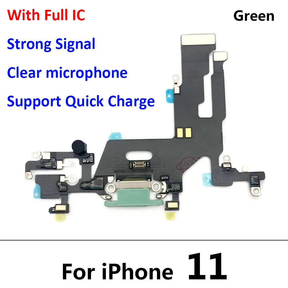 New USB Charging Port Charger Board Flex Cable For Iphone 11 Pro 11Pro Max Dock Connector With Microphone iPhone phone repair parts