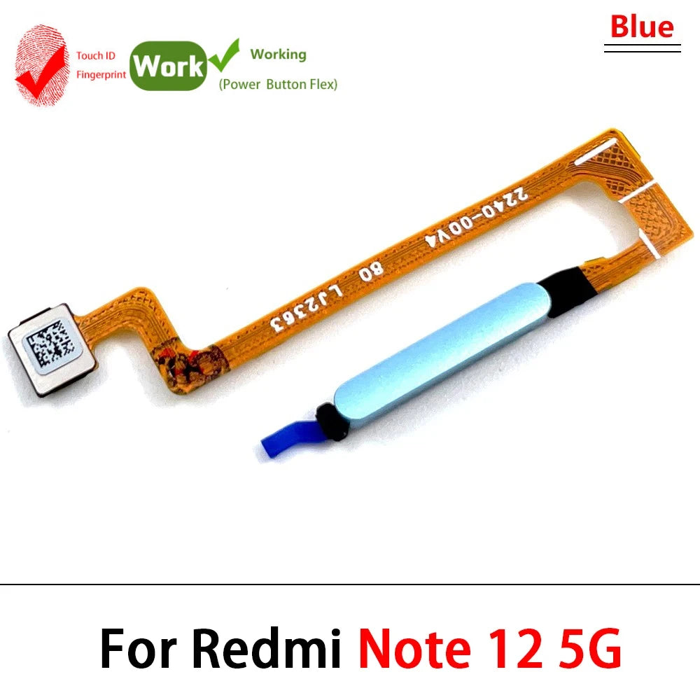 For Xiaomi Redmi Note 12 Pro Plus 4G 5G Home Button Fingerprint Sensor Flex With Power Key Button Flex Cable  Xiaomi  Xiao mi phone repair parts