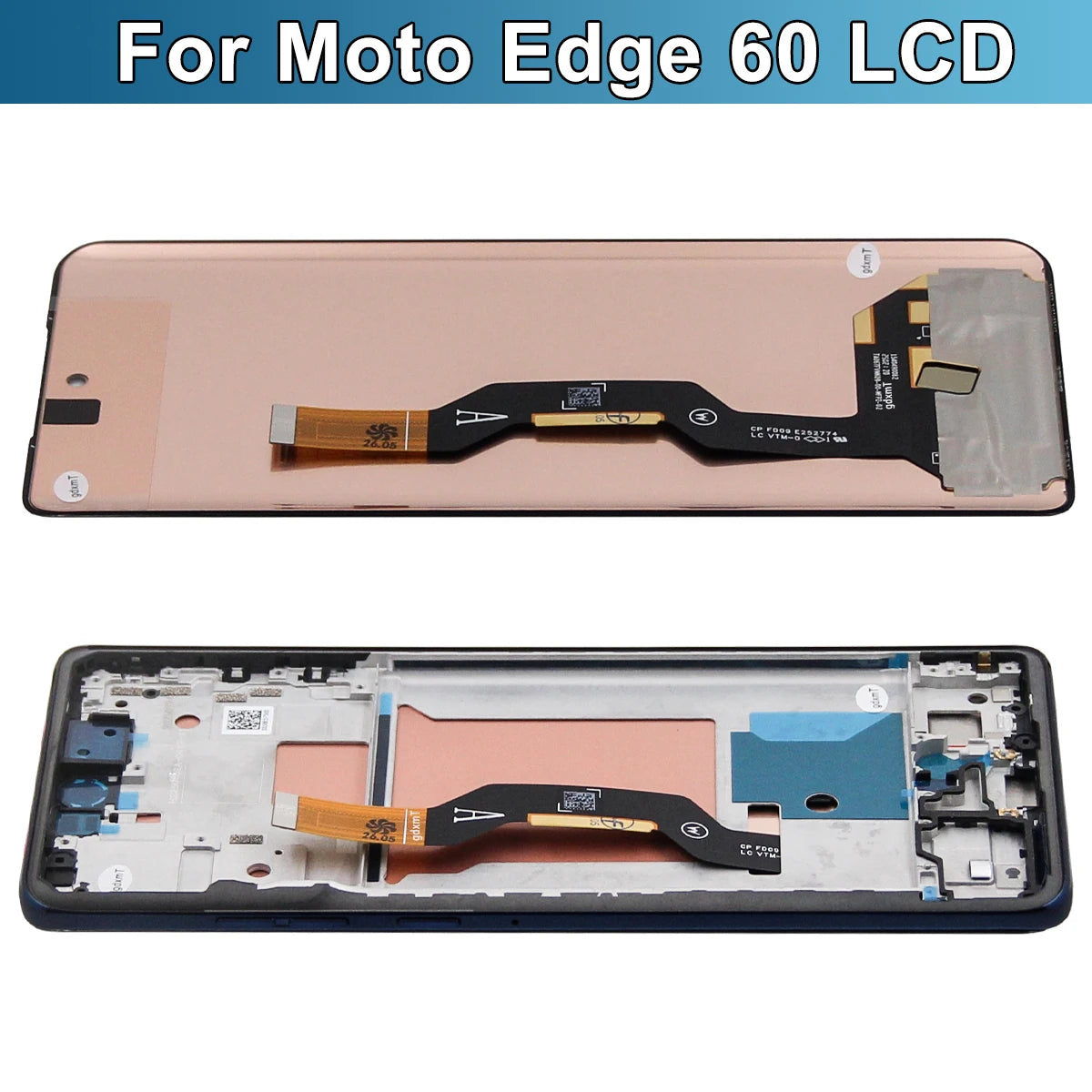 Amoled For Motorola Edge 60 LCD Display Touch Panel Digitizer Assembly Replacement LCD With Frame XT2505-1, XT2505-4 LCD Screen Motorola phone repair parts