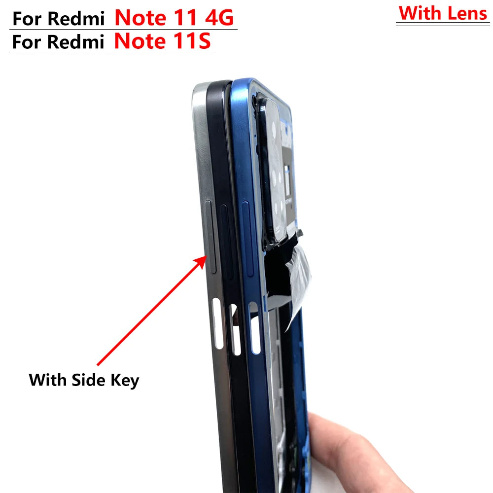 10Pcs, New For Xiaomi Redmi Note 11 4G / Note 11s / Note 11 Pro 5G Housing Middle Frame Bezel Middle Plate Cover  Xiaomi  Xiao mi phone repair parts