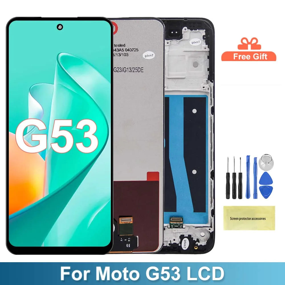 6.5'' Super Screen For Motorola Moto G53 LCD Display Touch Screen Digitizer Assembly With Frame For Moto G53 Replacement Parts Motorola phone repair parts