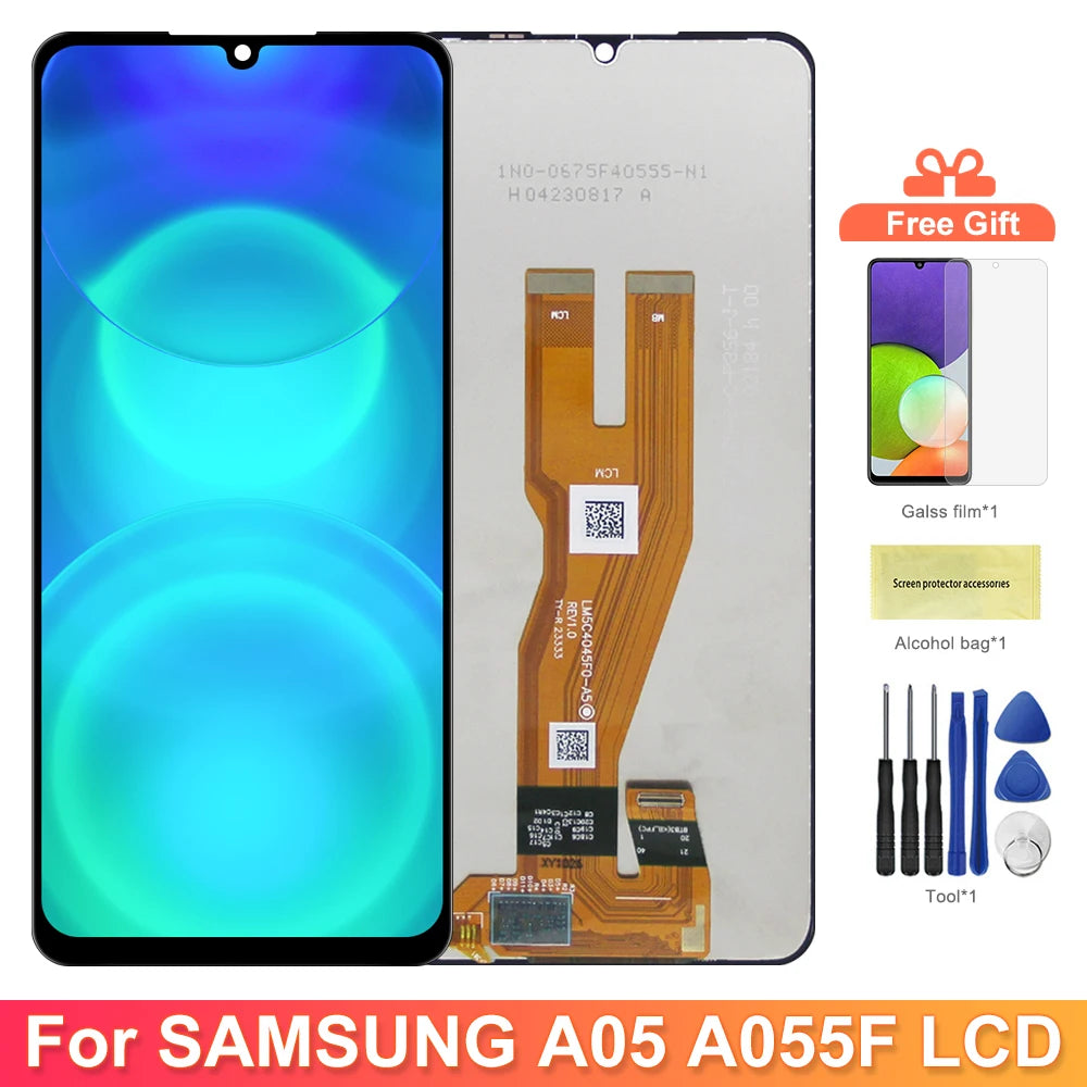6.7" For Samsung A05 Display SM-A055F Touch Screen Digitizer Assembly For Samsung A05 LCD Display Replacement 100% Tested Samsung phone repair parts
