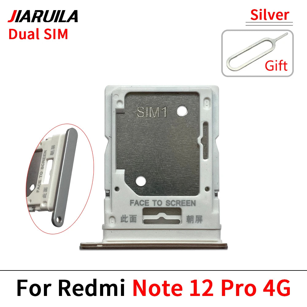 10Pcs, Micro Nano SIM Card Holder Tray Slot Holder Adapter Socket For Xiaomi Redmi Note 12 12s Pro Plus 4G 5G  Xiaomi  Xiao mi phone repair parts