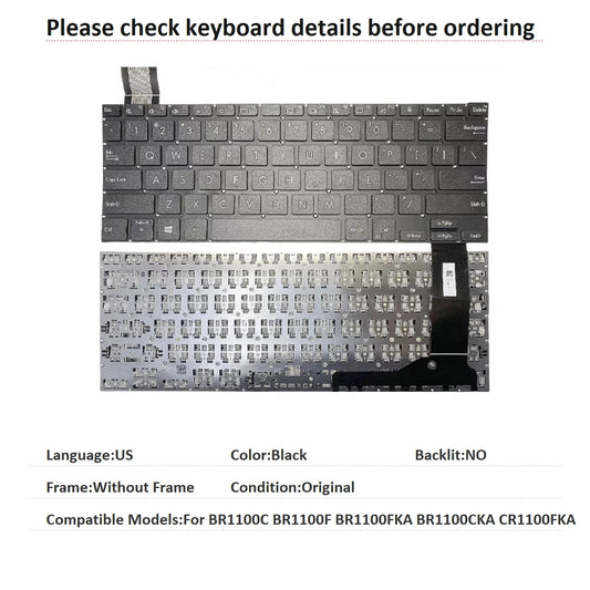 New US Language  Keyboard For ASUS BR1100C BR1100F BR1100FKA BR1100CKA CR1100FKA Notebook PC Replacement Keyboard ASUS laptop repair parts