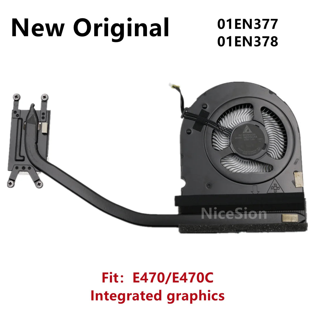 New Original For Laptop Lenovo ThinkPad E470 E470C CPU Cooling Fan Heatsink Radiator 01EN377 01EN378  Integrated graphics Lenovo laptop repair parts