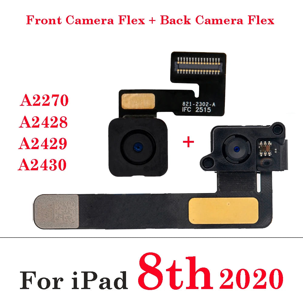 Main Small Face Front Big Rear Back Camera Flex Cable For iPad 5 6 7 8 9 A1822 A1823 A1893 A1954 A2197 A2270 A2428 A2602 A2603 iPad tablet repair parts