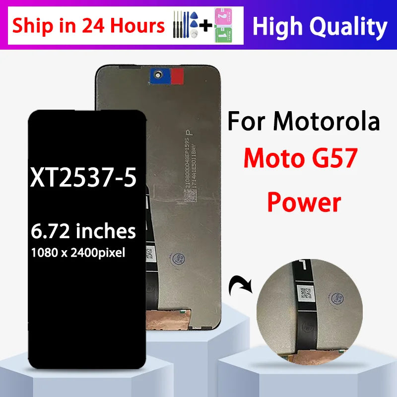 G57 Power XT2537-5 Display Screen For Motorola G57 Power LCD Display Touch Screen Digitizer Assembly Replacement Motorola phone repair parts