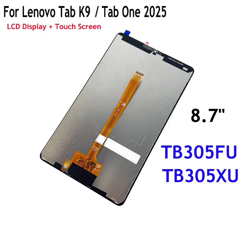 8.7" LCD For lenovo Tab K9 Tab One 2025 TB-305 TB305FU TB305XU TB305 LCD Display Touch Screen Digitizer Glass Assembly Repair Pa Lenovo tablet repair parts