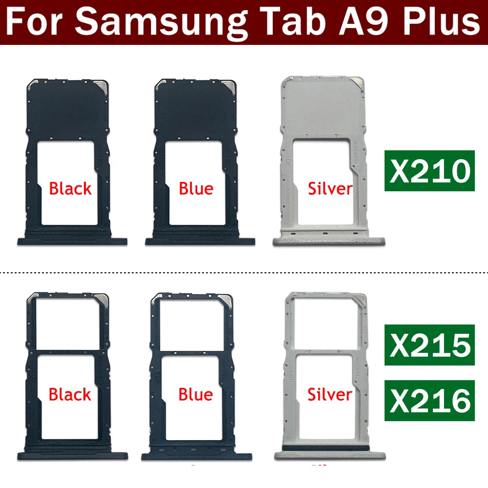 New For Samsung Tab A9+ A9 Plus 11" X210 X215 X216 SIM Card Tray Slot Micro SD Chip Holder Pocket Drawer Dual Single SIM Card Samsung phone repair parts