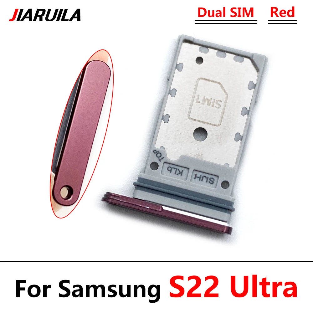 10Pcs/Lot, Micro Nano Dual SIM Card Holder Tray Slot Holder Adapter Socket For Samsung S22 / S22 Plus / S22 Ultra Samsung phone repair parts