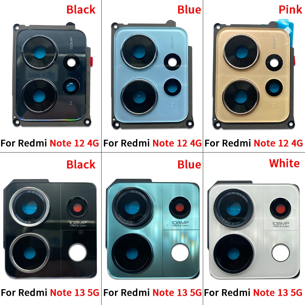 Back Rear Camera Glass Lens Circle Cover With Adhensive For Xiaomi Redmi 12 Note 12 13 Pro Plus 4G 5G Replacement Parts  Xiaomi  Xiao mi phone repair parts