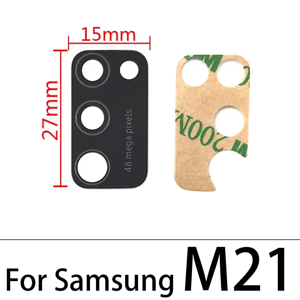 Rear Back Camera Glass Lens With Sticker For Samsung M10 M20 M30 M40 M12 M21 M21s M31 M31s M51 M32 M14 M54 M53