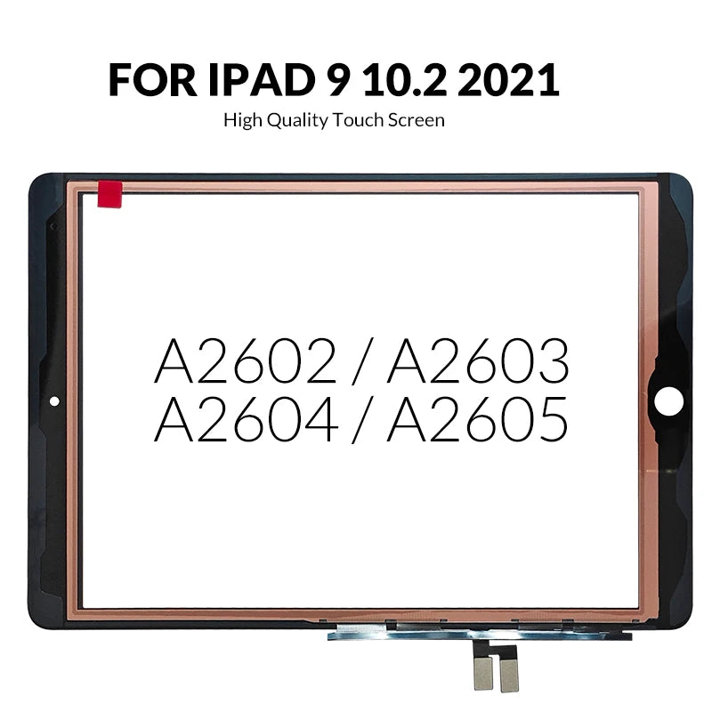 1Pcs For ipad 9 9th 10.2“ 2021 Front Touch Screen Digitizer Glass Sensor Replacement Display A2602 A2603 A2604 A2605 Touchscreen  iPad repair parts