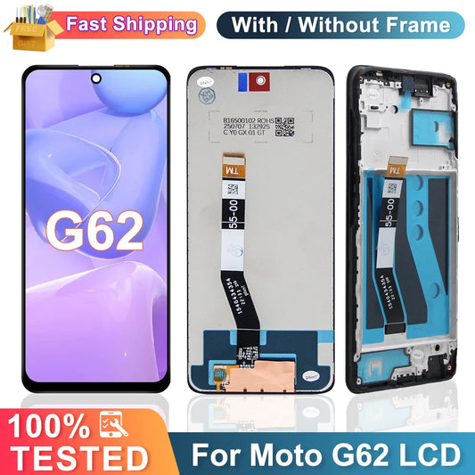 6.5'' For Motorola Moto G62 5G LCD Display Touch Screen Sensor Digiziter Assembly For Moto G62 5G LCD With Frame Replace Parts Motorola phone repair parts