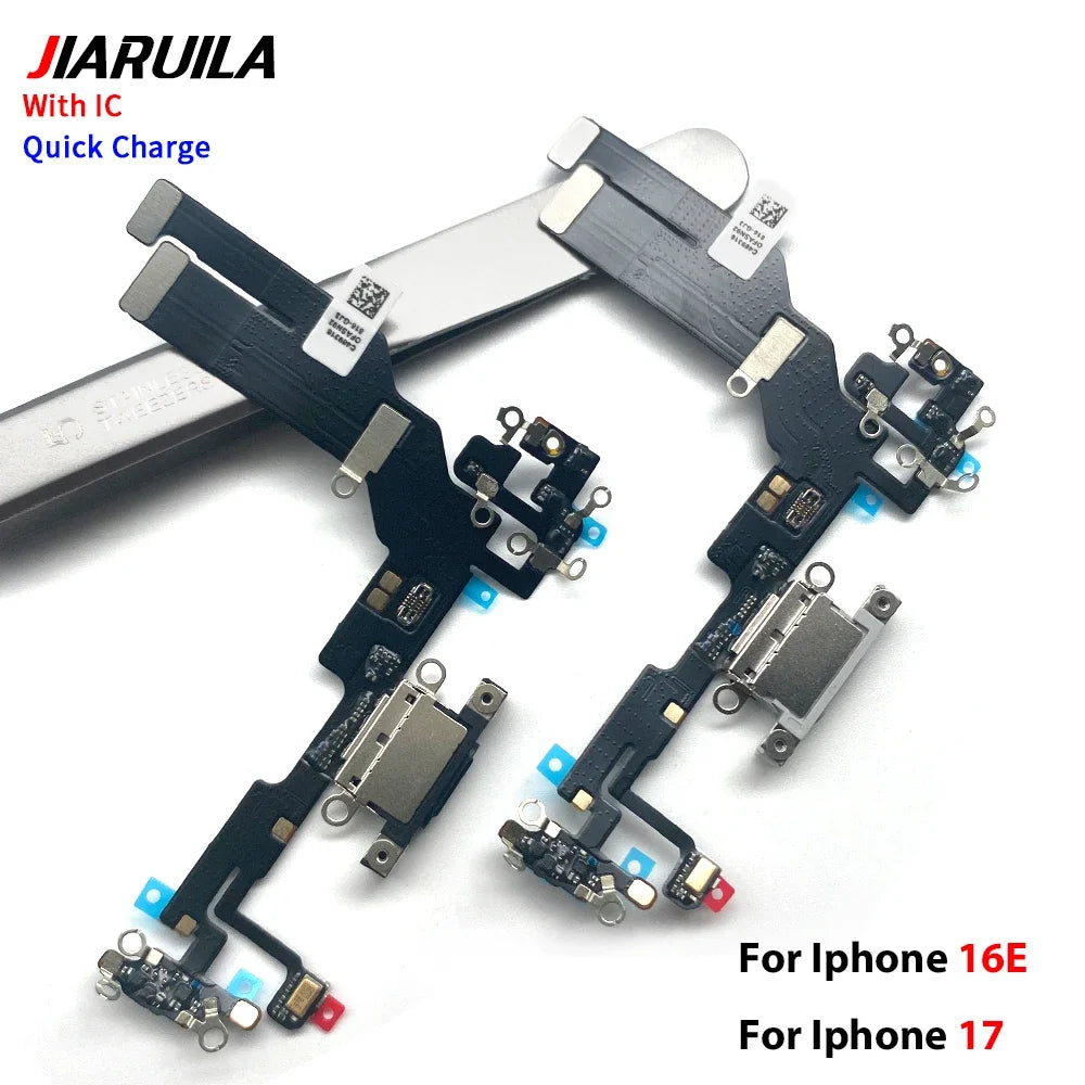 New For iPhone 17 / For iPhone 16E USB Micro Charger Charging Port Dock Connector Microphone Board Flex Cable iPhone phone repair parts