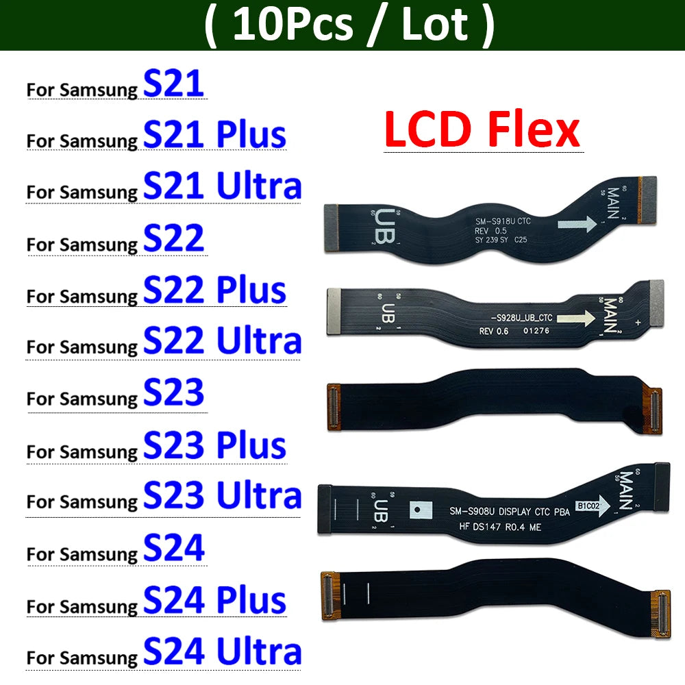 10Pcs/Lot, LCD Screen Connector Cable For Samsung S21 S22 S23 S24 Plus Ultra Fe Display Flex Replacement Parts Samsung phone repair parts