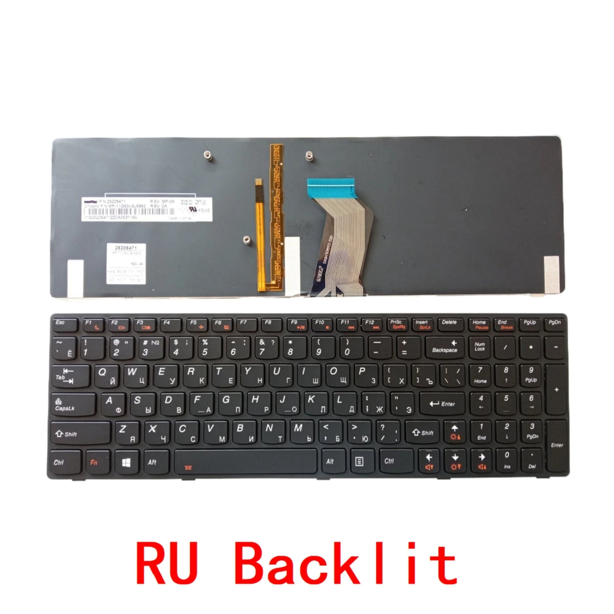 New US Russian Laptop Backlit Keyboard For Lenovo Ideapad Y580 Y580N Y580A Y590 Y590N Notebook PC Replacement Y580 Lenovo laptop repair parts