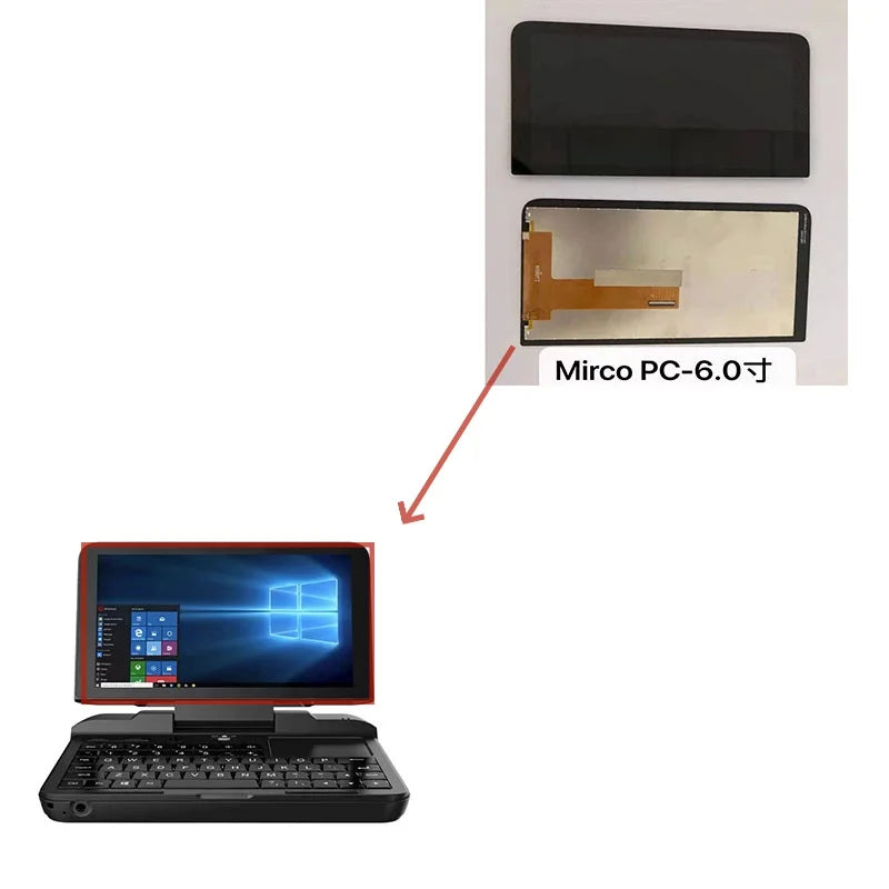 GPD Micro PC LCD Display Touch Screen Digitizer Assembly Replacement Game console repair parts