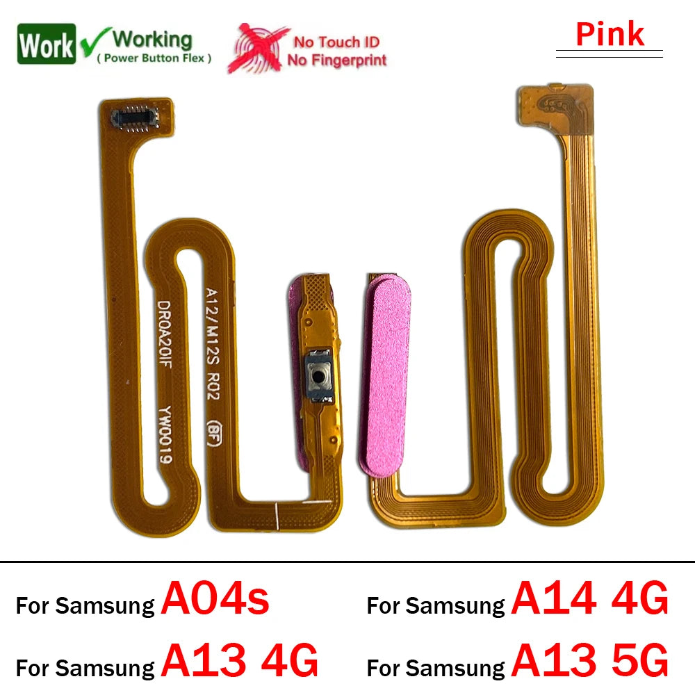 10Pcs, Home Button FingerPrint Touch ID Sensor Flex Cable Ribbon For Samsung A04s A13 A14 A24 A34 A54 4G 5G Replacement Parts Samsung phone repair parts