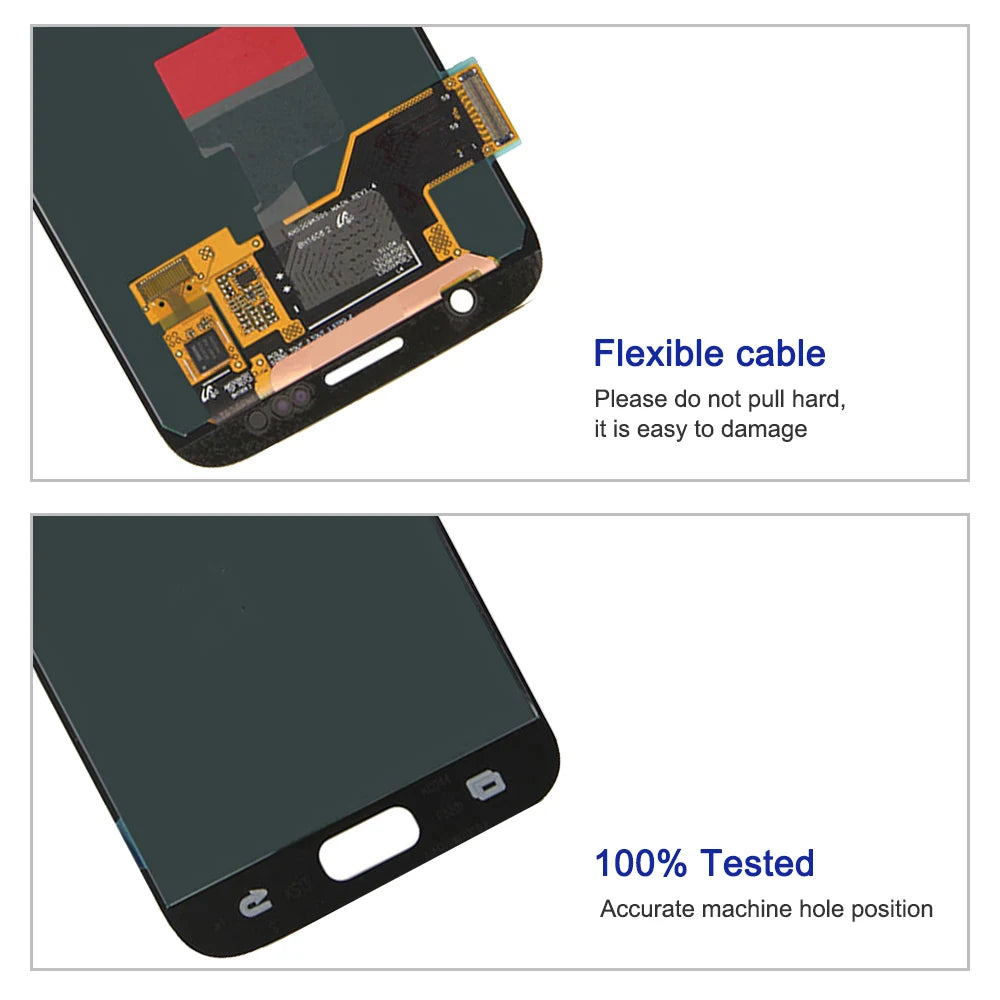 Super AMOLED S7 Display Screen, for Samsung Galaxy S7 G930 G930F G930FD Lcd Display Digital Touch Screen with Frame Replacement Samsung phone repair parts