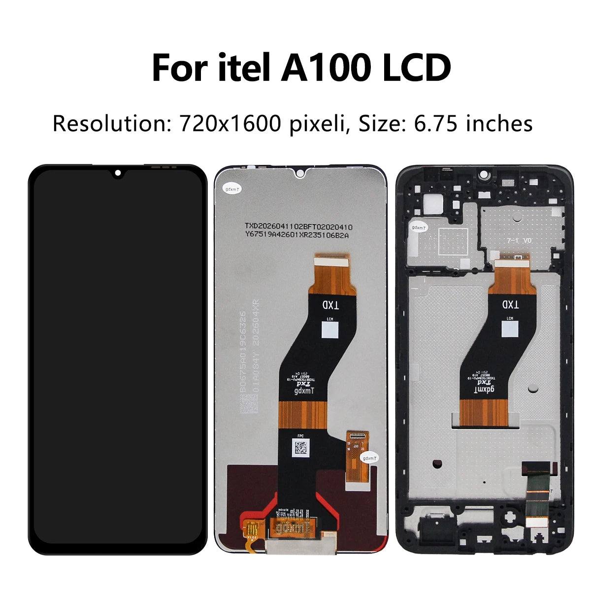 6.75" For Itel A100 LCD Display Touch Screen Digitizer Assembly For Itel A100 A673L Screen Replacement Repair Parts Itel phone repair parts