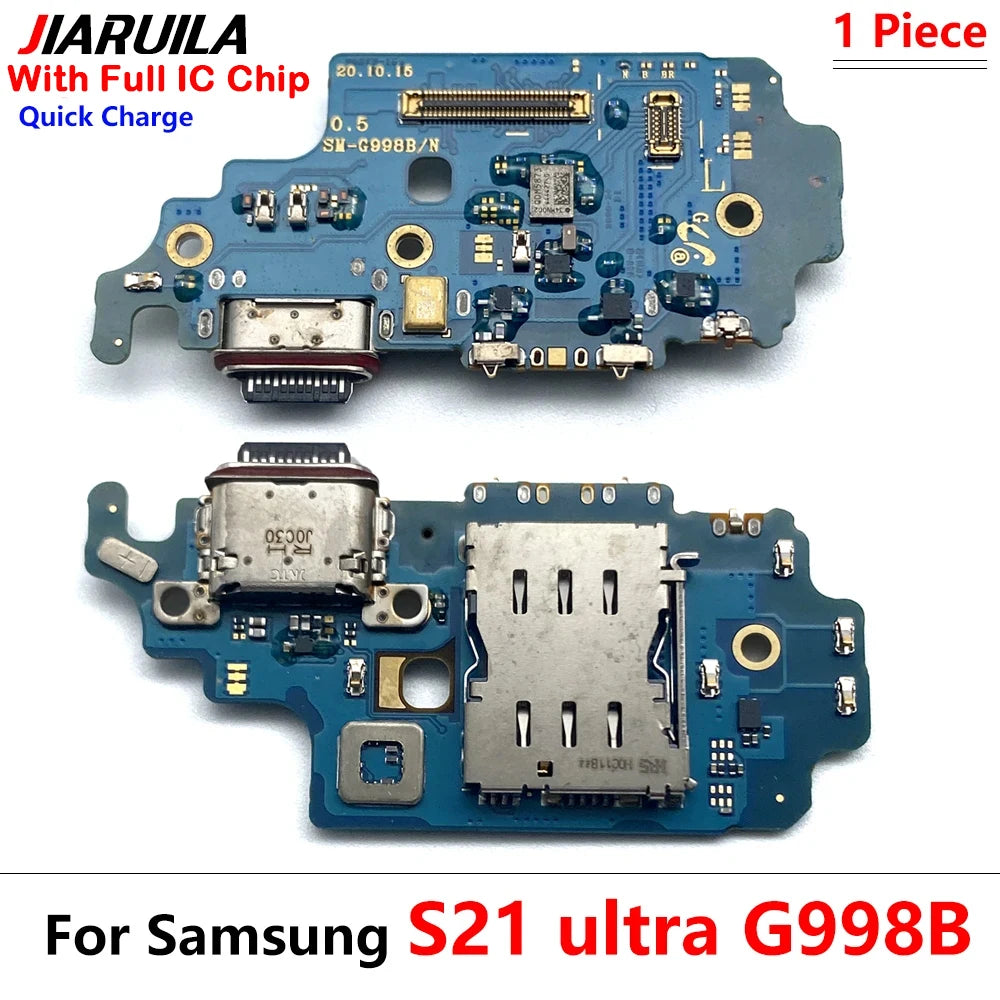Dock Connector USB Charger Charging Board Port Microphone Flex Cable Board For Samsung S20 S21 Plus Ultra Fe 4G 5G G981B G986B Samsung phone repair parts