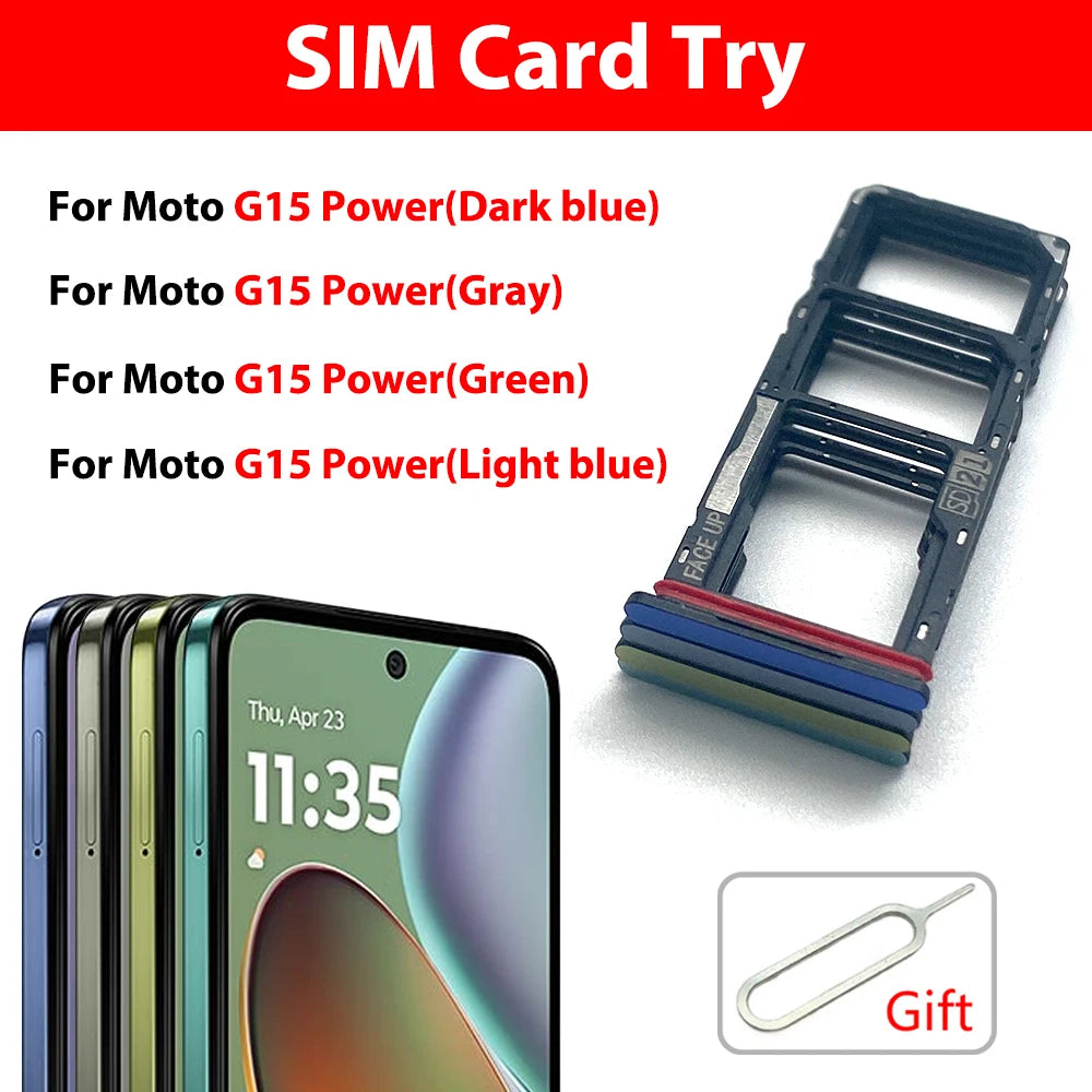 10Pcs/Lot, SIM Card Tray Slot Holder For Motorola Moto G05 G15 G25 G75 G85 G56 G96 Replacement Parts Motorola phone repair parts