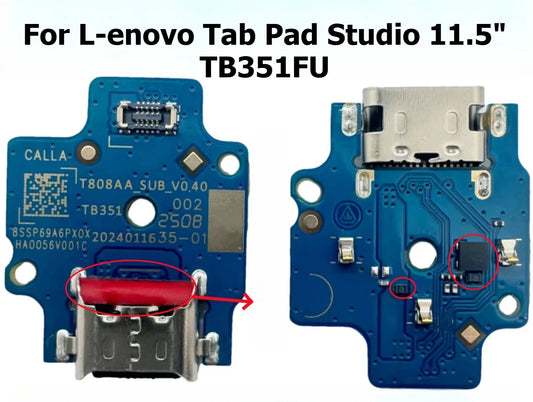 USB Charging Port Connector Plug Jack Charge Dock Board Flex Cable For Tab Pad Studio 11.5" TB351FU lcd power Volume cable Lenovo tablet repair parts
