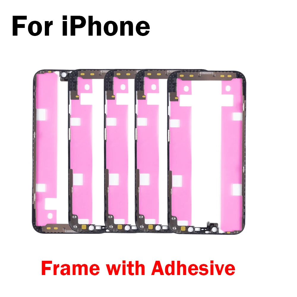 1pcs For  iPhone X XS max 11 12 13 14 15 16 17 Air Mini Pro Max Front Bezel LCD Middle Frame with Adhesive Holder Housing Repair iPhone phone repair parts