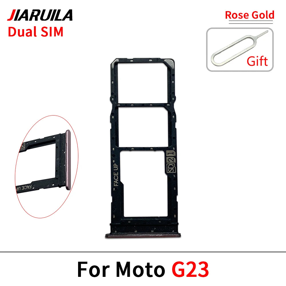 10Pcs/Lot, SIM Card Tray Slot Holder Adapter Accessories For Motorola Moto G13 G23 G53 G73 Motorola phone repair parts