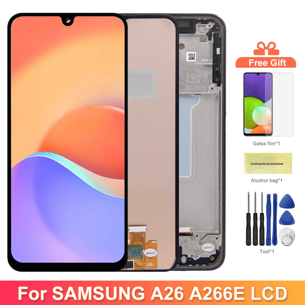 TFT For Samsung Galaxy A26 5G A266B A266E SM-A266B/DS  LCD Touch Screen Digitizer For Samsung A26 5G With Frame Display Samsung phone repair parts