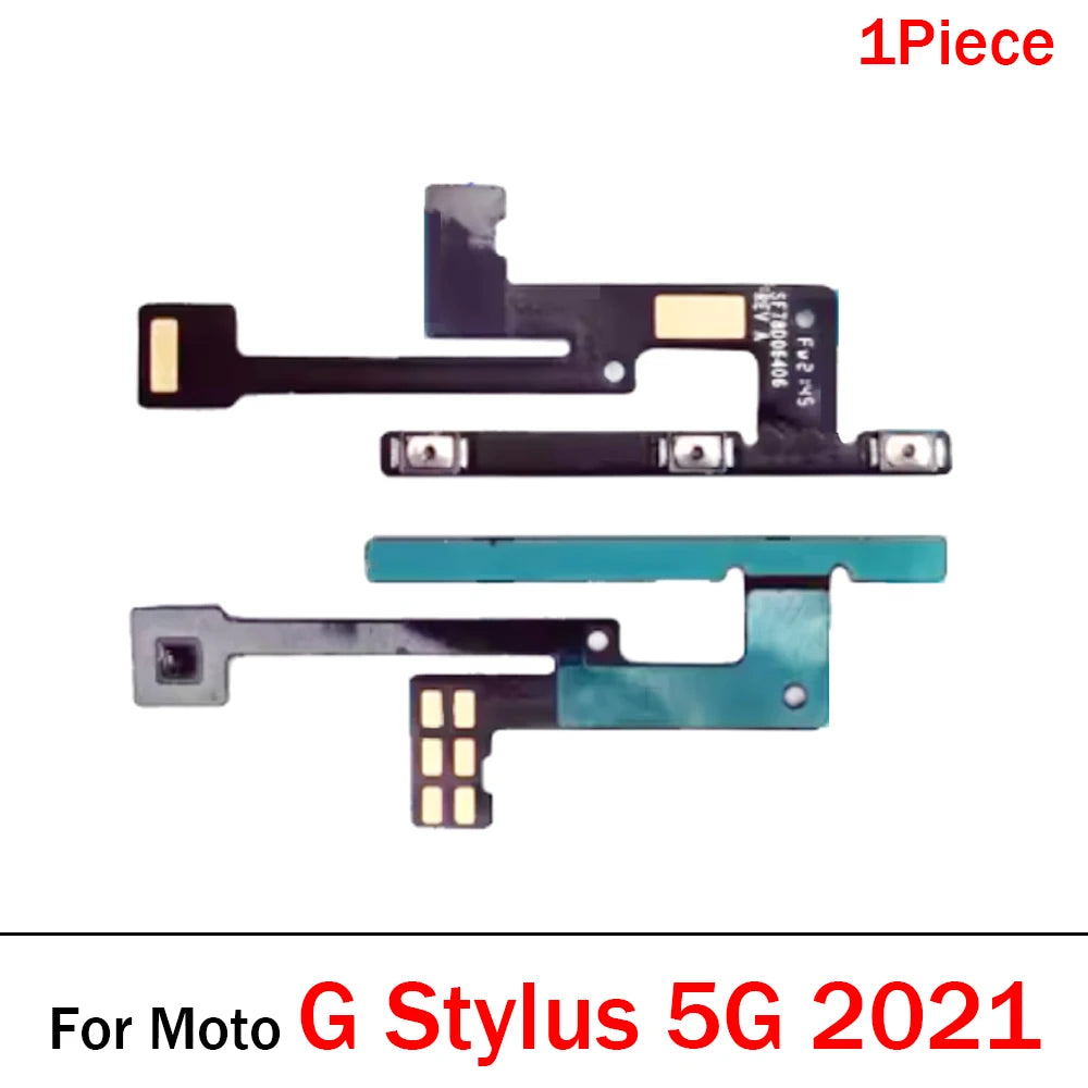 10Pcs, Power Switch On/Off Button Volume Key Button Flex Cable For Motorola Moto G 5G Plus Power Stylus Play Pure 2021 2022 Motorola phone repair parts