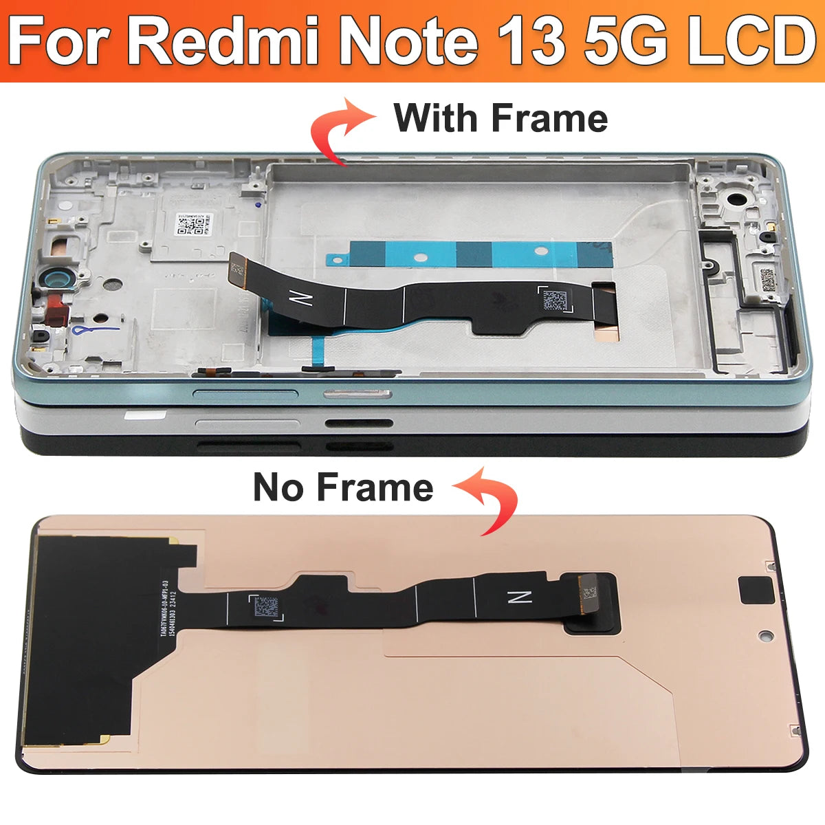 Screen Assembly for Redmi Note 13 2312DRAABG Lcd Display Touch Screen for Redmi Note 13 5G Screen with Frame Replacement Parts Xiaomi phone repair parts