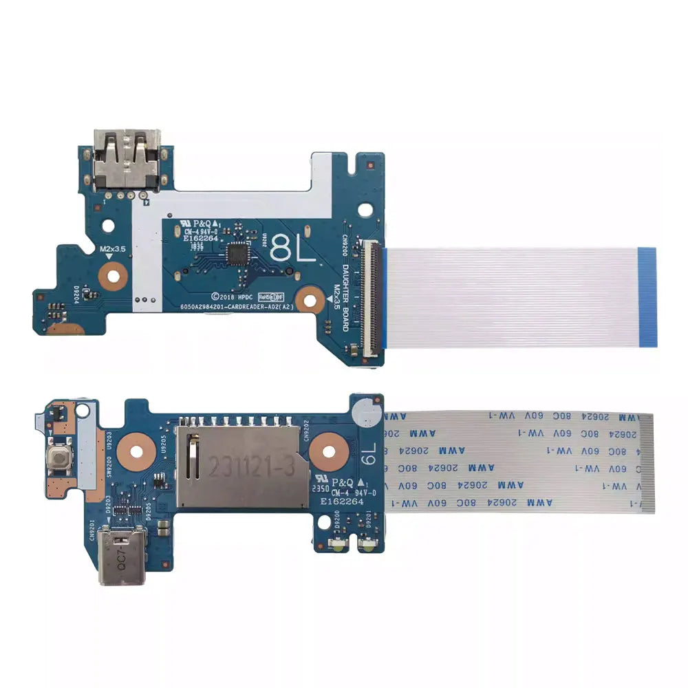 OEM For HP 14S-CR 14Q-CS 14Q-CY TPN-I131 TPN-I132 240 245 246 G7 Laptop USB Type-C Jack Switch Power Button Board Cable HP laptop repair parts
