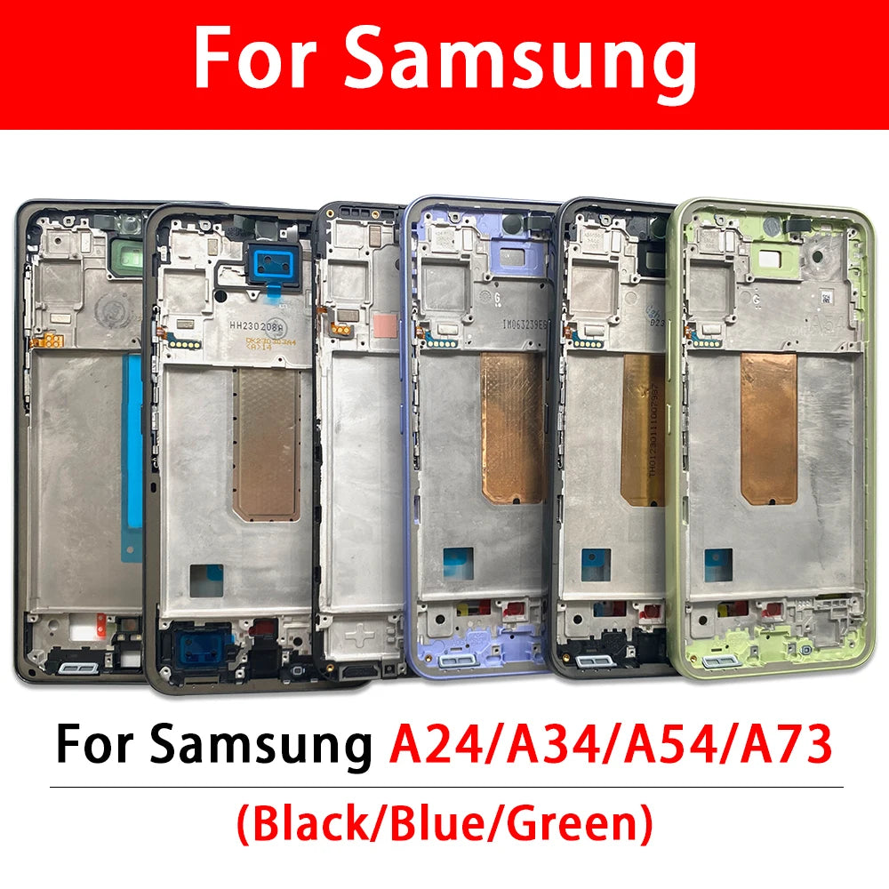 10Pcs, Middle Frame For Samsung A13 A14 A23 A24 A34 A54 A33 A73 4G 5G Front Frame Housing Bezel Repair Parts Samsung phone repair parts