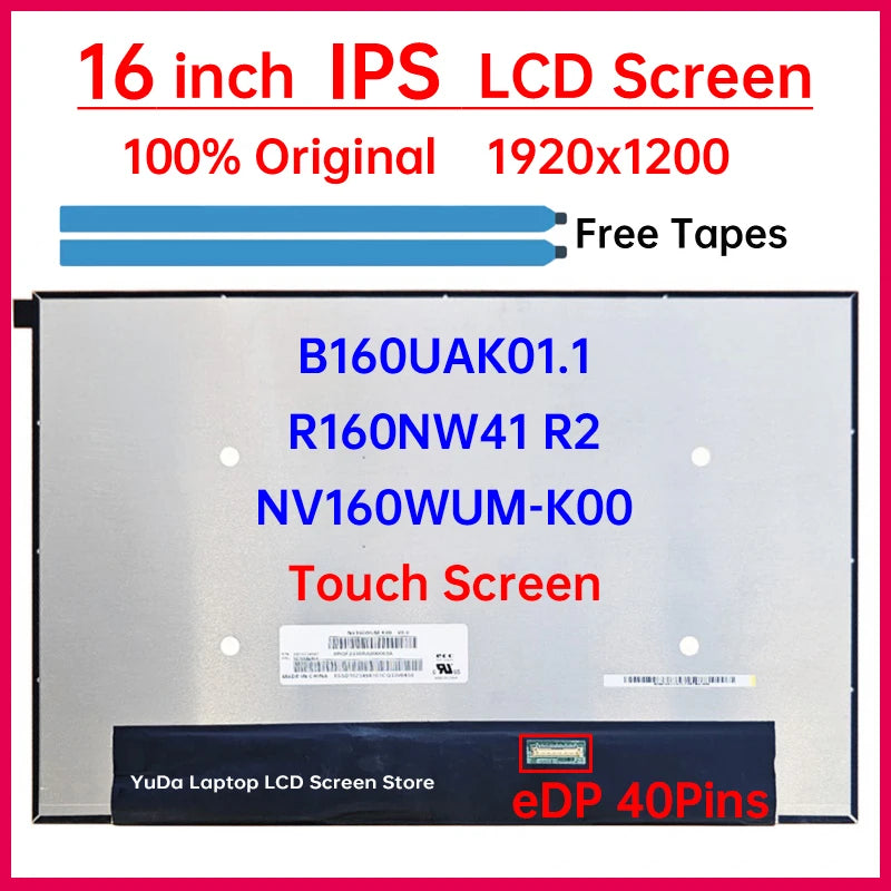 16" Laptop LCD Touch Screen B160UAK01.1 R160NW41 R2 NV160WUM-K00 For Lenovo ThinkPad P16v Gen 1 Display Matrix Panel 1920x1200 Lenovo laptop repair parts