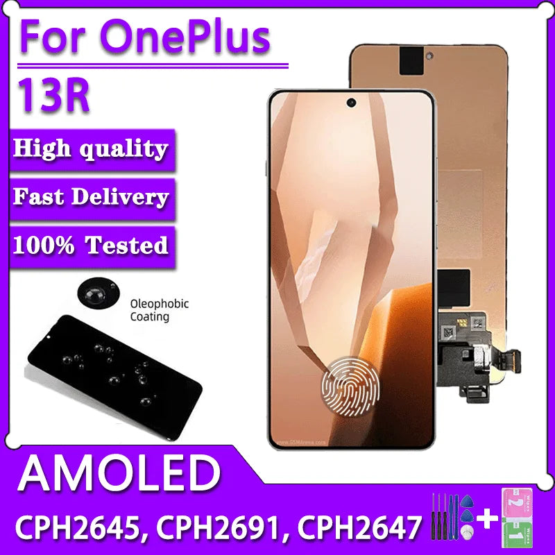 6.78"New 120Hz For OnePlus 13R LCD Display Touch Screen Digitizer Assembly For 1+13R CPH2645, CPH2691, CPH2647 LCD  OnePlus phone repair parts