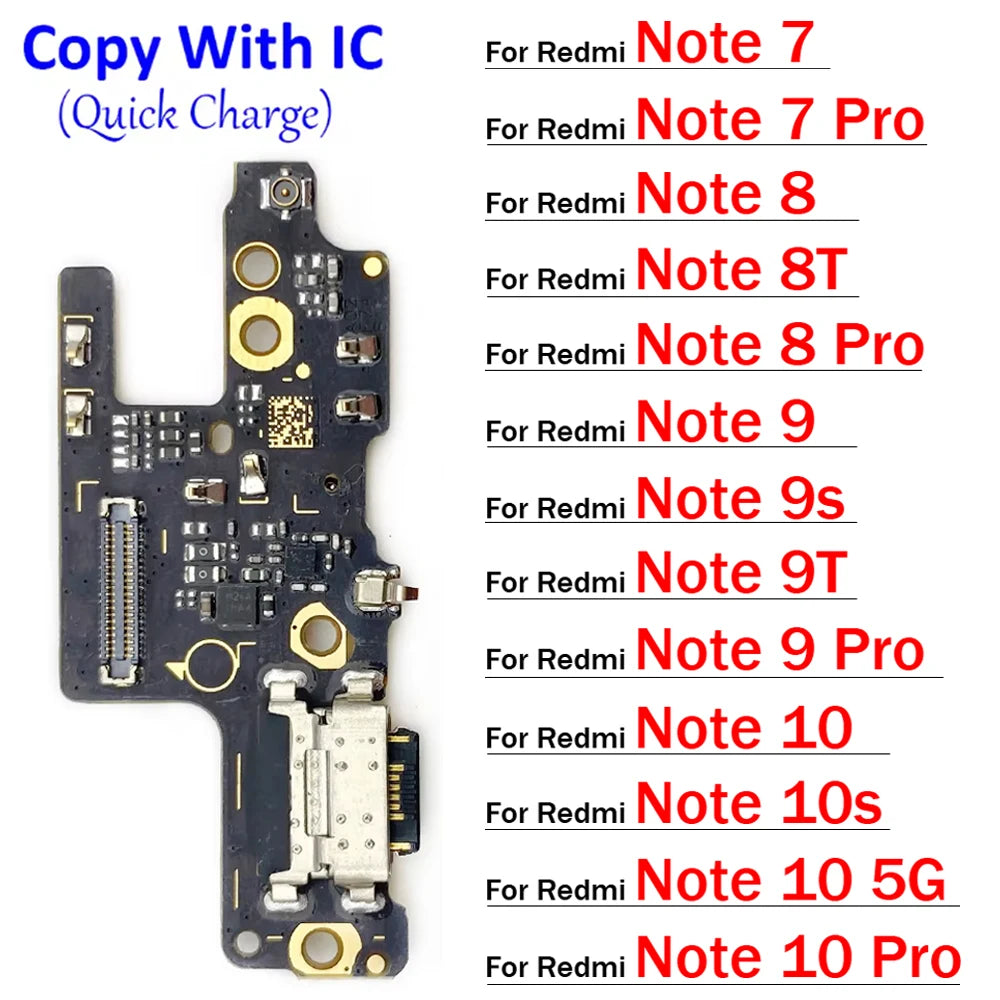 USB Charger Charging Board Dock Port Connector Flex Cable For Xiaomi Redmi Note 7 8 8T 9S 9 9T 10 10s Pro 4G 5G  Xiaomi  Xiao mi phone repair parts
