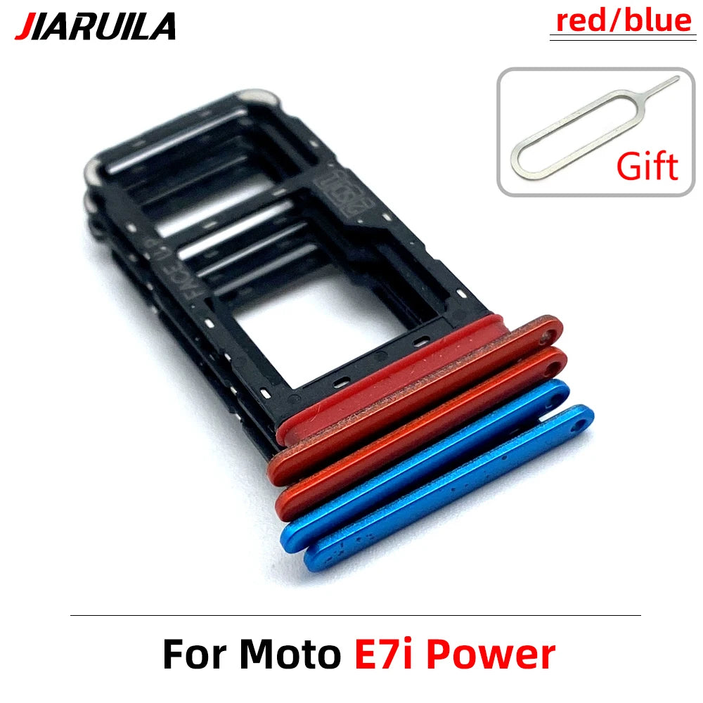 New SiM Tray For Moto E6 Play E6s E7 Plus E7i Power E20 E40 SIM Card Slot SD Card Tray Holder Adapter Motorola phone repair parts