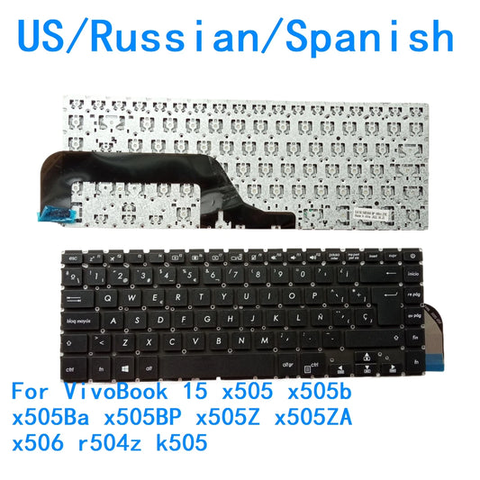 New US Russian Spanish Language  Keyboard For ASUS VivoBook 15 x505 x505b x505Ba x505BP x505Z x505ZA x506 r504z k505 ASUS laptop repair parts