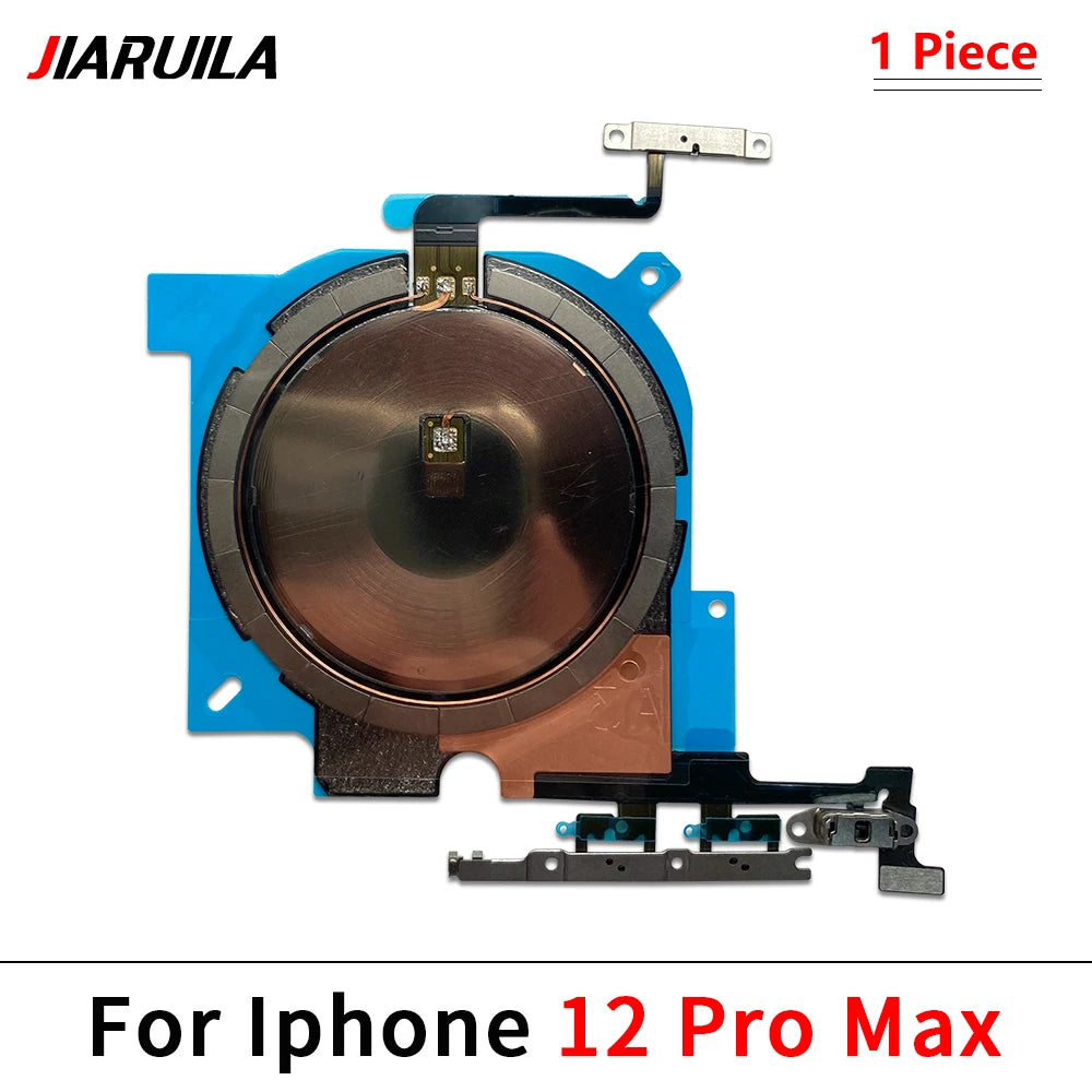 Wireless Charging Chip Coil For iPhone 16 15 14 13 12 11 Pro Max Plus Mini With Magnet Power Volume Button Flex Charger Panel iPhone phone repair parts