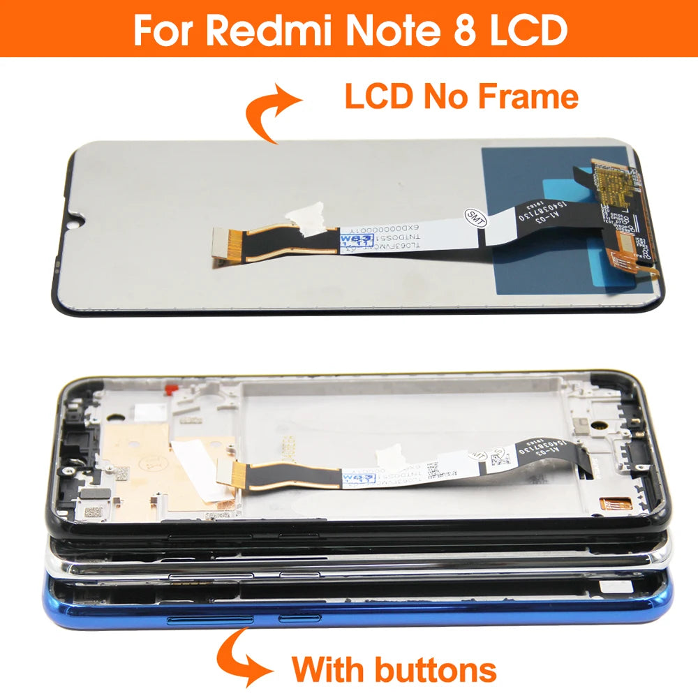 Screen for Xiaomi Redmi Note 8 Pro M1906G7I Lcd Display Digital Touch Screen with Frame for Xiaomi Redmi Note 8 Replacement Xiaomi phone repair parts