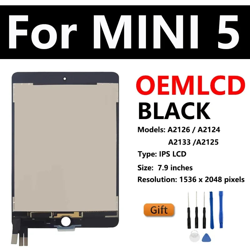 OEM LCD For APPLE iPad Mini 4 5 2015 2019 4th A1538 A1550 A2124 A2126 Display Touch Screen Digitizer Panel Assembly Replacement  iPad repair parts