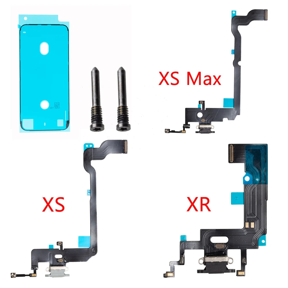 USB Port Charger Dock Connector Mic Charging Flex Cable For iPhone X XR XS Max  Dock Charging Flex iPhone phone repair parts