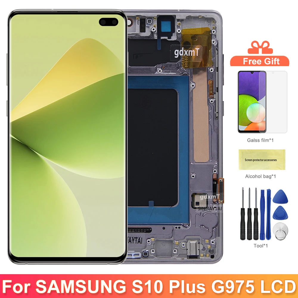 Premium Amoled For Samsung Galaxy S10+ LCD Touch Screen Replacement For Samsung Galaxy S10 Plus Display SM-G975 100% Tested Samsung phone repair parts