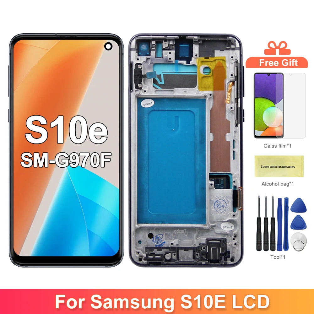 TFT LCD For Samsung S10E Display Touch Screen For Samsung S10E G970 G970F LCD Digitizer Assembly Replacement With Frame ﻿ Samsung phone repair parts