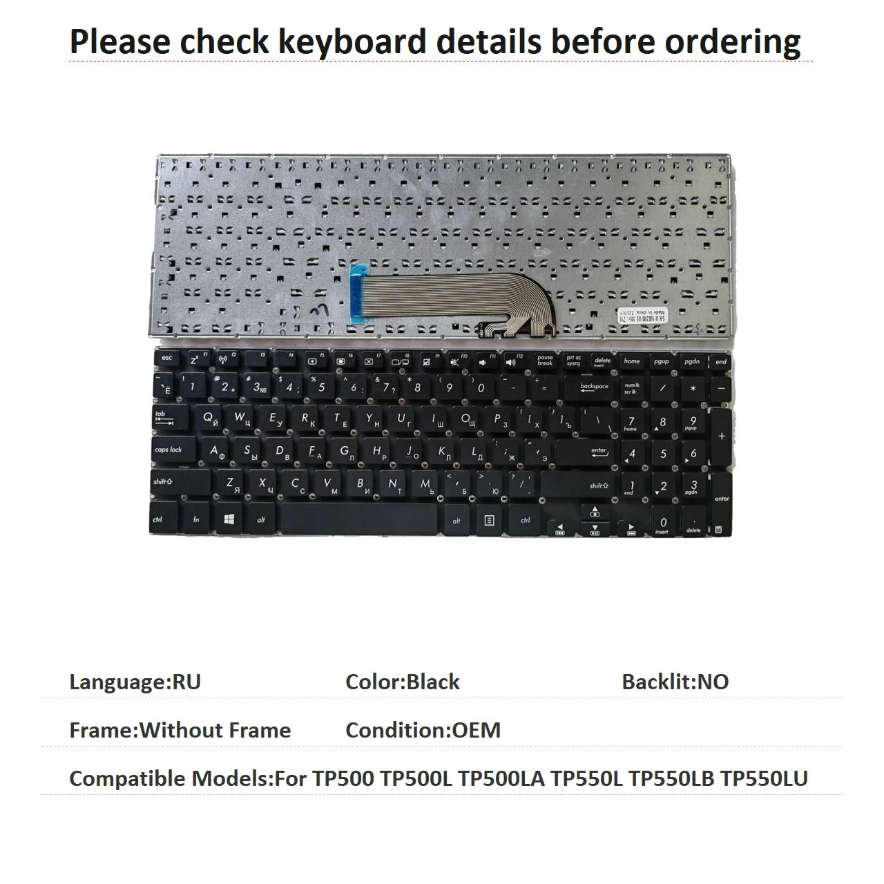 New US Russian UK Language  Keyboard For ASUS TP500 TP500L TP500LA TP550L TP550LB TP550LU Notebook PC Replacement Keyboard ASUS laptop repair parts