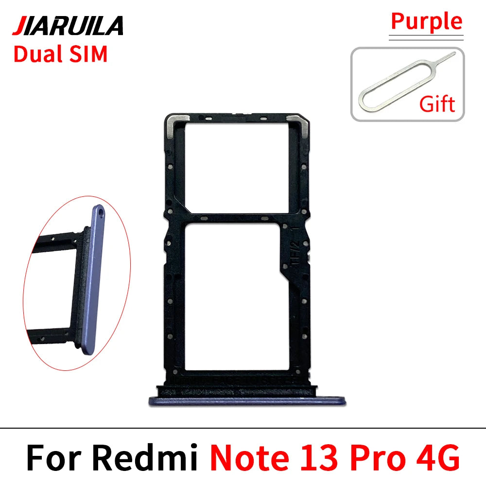 10Pcs, SIM Card Slot SD Card Tray Holder Adapter For Xiaomi Redmi Note 13 Pro Plus 4G 5G  Xiaomi  Xiao mi phone repair parts