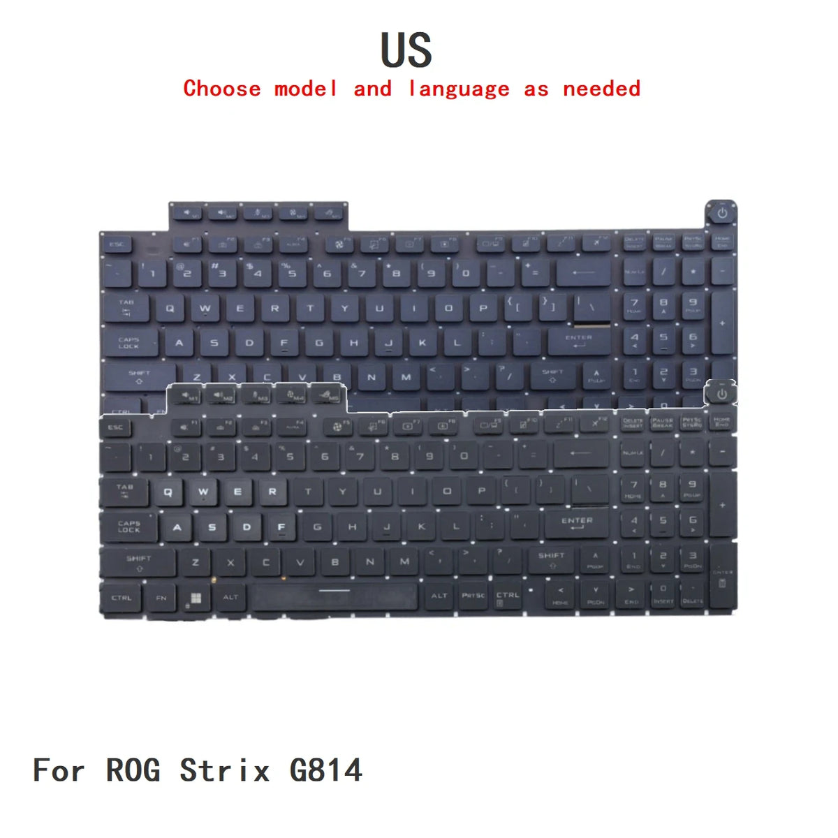 New US Language  RGB Keyboard For ASUS ROG Strix G814 Notebook PC Replacement Keyboard ASUS laptop repair parts