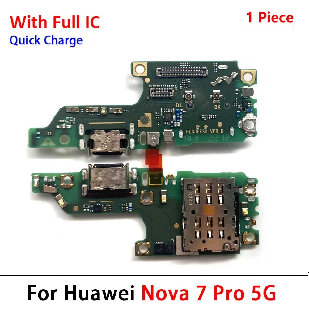 New For Huawei Nova 5 5T 7 7i 8 8i 9 10 Pro SE 5G USB Charger Dock Connector Charging Port Microphone Flex Cable Huawei phone repair parts